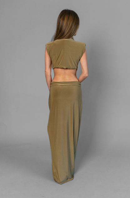 Saint Tropes Dress Olive Green